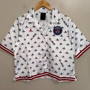 Women’s Jordan x Paris Saint Germain AOP SS Top Soccer S DC0451-100 NEW